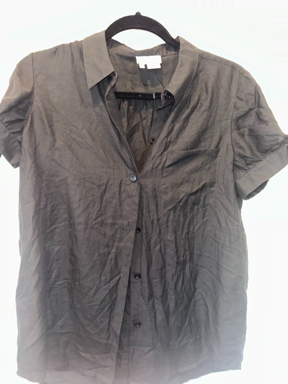 Kate Spade Black Short Sleeve Button Down Shirt